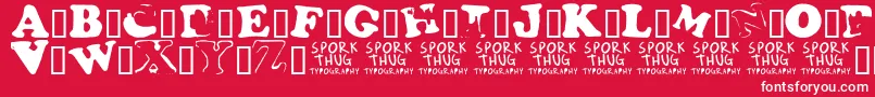 Fridge Font – White Fonts on Red Background