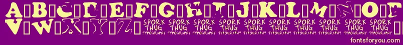 Fridge Font – Yellow Fonts on Purple Background