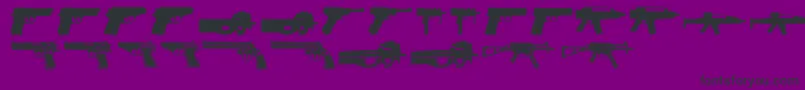 Guns2-fontti – mustat fontit violetilla taustalla