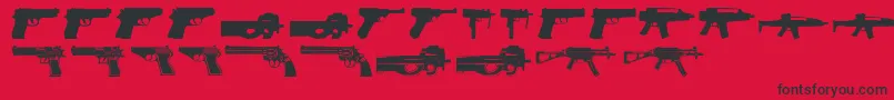 Guns2 Font – Black Fonts on Red Background