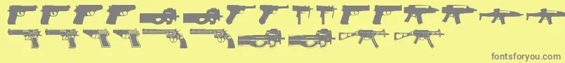 Guns2 Font – Gray Fonts on Yellow Background