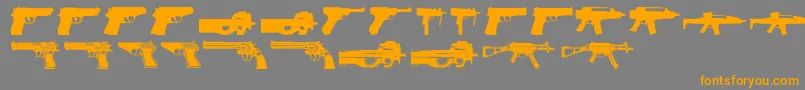 Guns2 Font – Orange Fonts on Gray Background