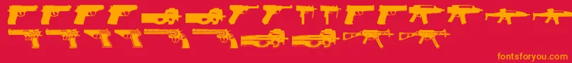 Guns2 Font – Orange Fonts on Red Background