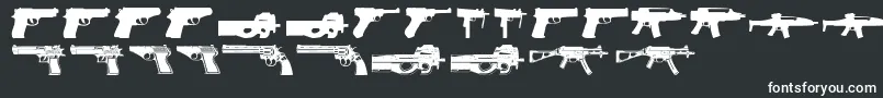 Guns2-fontti – valkoiset fontit mustalla taustalla
