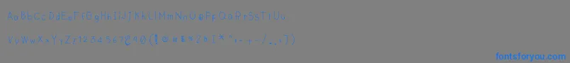 フォントLyemuelookkreung2 – 灰色の背景に青い文字