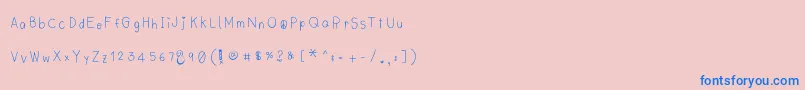 フォントLyemuelookkreung2 – ピンクの背景に青い文字