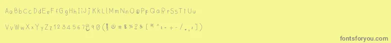 Czcionka Lyemuelookkreung2 – szare czcionki na żółtym tle