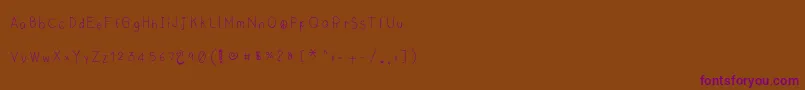 Шрифт Lyemuelookkreung2 – фиолетовые шрифты на коричневом фоне