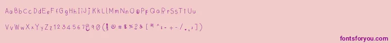 フォントLyemuelookkreung2 – ピンクの背景に紫のフォント