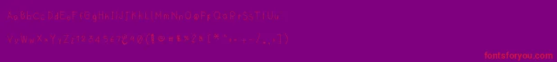 Lyemuelookkreung2 Font – Red Fonts on Purple Background