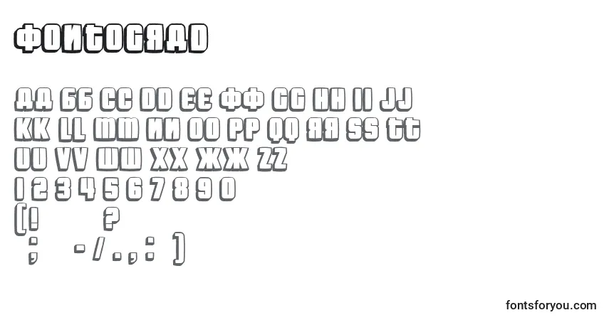Fuente Fontograd - alfabeto, números, caracteres especiales