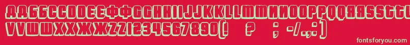 Fontograd Font – Green Fonts on Red Background