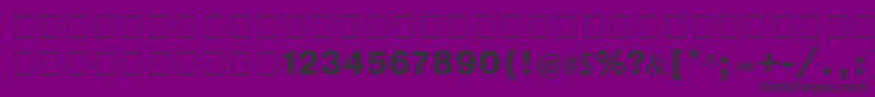 CyrillichelvBold-fontti – mustat fontit violetilla taustalla
