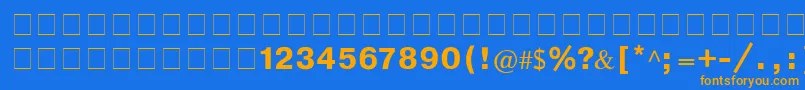 CyrillichelvBoldフォントについての詳細 フォントCyrillichelvBold – オレンジ色の文字が青い背景にあります。