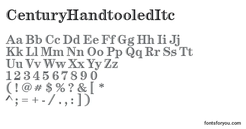A fonte CenturyHandtooledItc – alfabeto, números, caracteres especiais