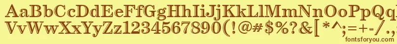 CenturyHandtooledItc Font – Brown Fonts on Yellow Background