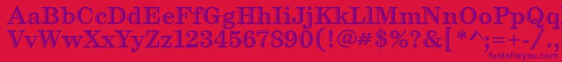 CenturyHandtooledItc Font – Purple Fonts on Red Background