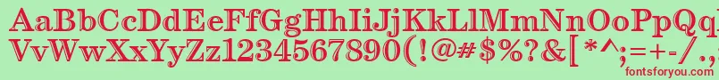 CenturyHandtooledItc Font – Red Fonts on Green Background