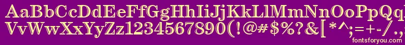 CenturyHandtooledItc Font – Yellow Fonts on Purple Background