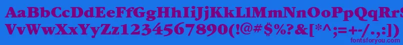 ItcgaramondstdUlt Font – Purple Fonts on Blue Background