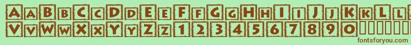 Tacobox ffy Font – Brown Fonts on Green Background