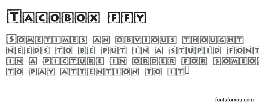 Tacobox ffy フォントのレビュー