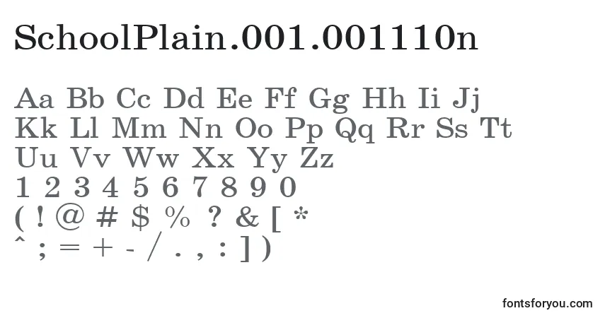 Czcionka SchoolPlain.001.001110n – alfabet, cyfry, specjalne znaki