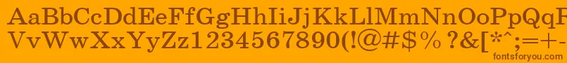 SchoolPlain.001.001110n Font – Brown Fonts on Orange Background