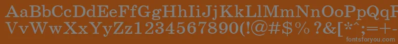 Шрифт SchoolPlain.001.001110n – серые шрифты на коричневом фоне