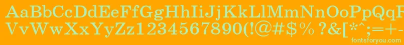 SchoolPlain.001.001110n Font – Green Fonts on Orange Background