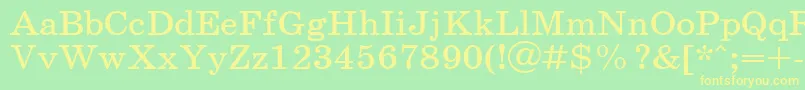 SchoolPlain.001.001110n Font – Yellow Fonts on Green Background