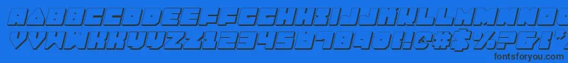 Шрифт LoboTommy3DItalic – чёрные шрифты на синем фоне