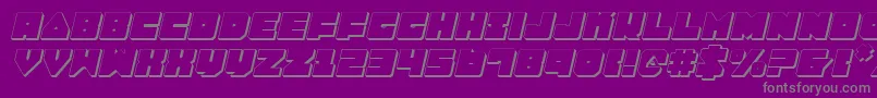 フォントLoboTommy3DItalic – 紫の背景に灰色の文字