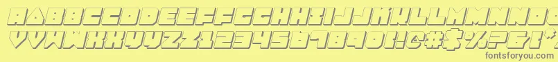 LoboTommy3DItalic-Schriftart – Graue Schriften auf gelbem Hintergrund