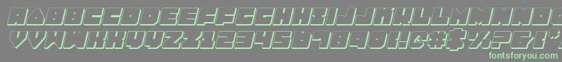 LoboTommy3DItalic-Schriftart – Grüne Schriften auf grauem Hintergrund