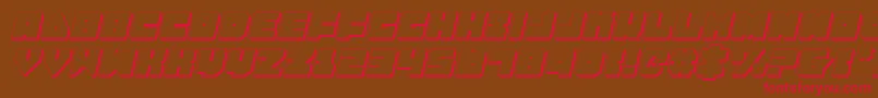 LoboTommy3DItalic-Schriftart – Rote Schriften auf braunem Hintergrund