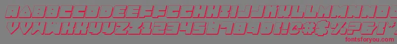 フォントLoboTommy3DItalic – 赤い文字の灰色の背景