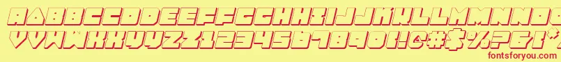LoboTommy3DItalic-Schriftart – Rote Schriften auf gelbem Hintergrund