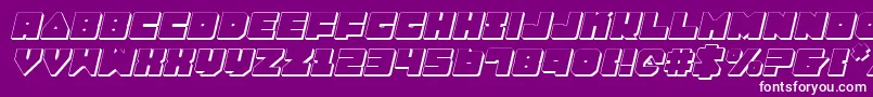 LoboTommy3DItalic-Schriftart – Weiße Schriften auf violettem Hintergrund