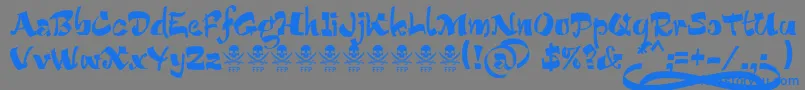 Więcej informacji o czcionce BucaneraFontFfp Czcionka BucaneraFontFfp – niebieskie czcionki na szarym tle