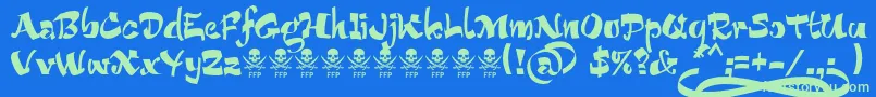 BucaneraFontFfp Font – Green Fonts on Blue Background