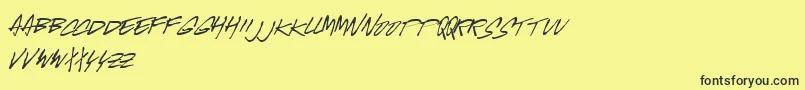 McgurrScript Font – Black Fonts on Yellow Background