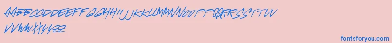 McgurrScript-Schriftart – Blaue Schriften auf rosa Hintergrund