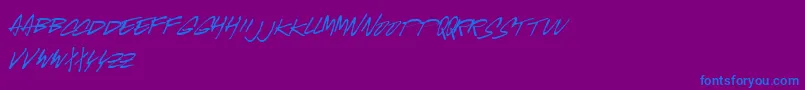 McgurrScript Font – Blue Fonts on Purple Background