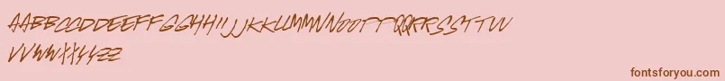 McgurrScript-Schriftart – Braune Schriften auf rosa Hintergrund