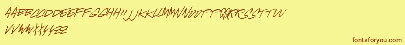 McgurrScript-Schriftart – Braune Schriften auf gelbem Hintergrund