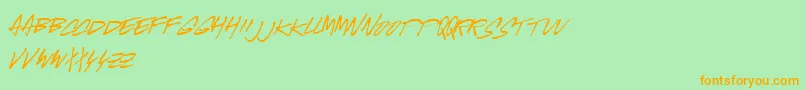 McgurrScript Font – Orange Fonts on Green Background