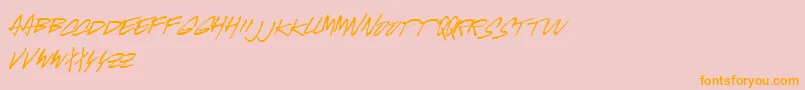 McgurrScript-Schriftart – Orangefarbene Schriften auf rosa Hintergrund