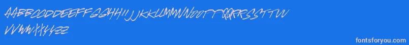 McgurrScript-Schriftart – Rosa Schriften auf blauem Hintergrund