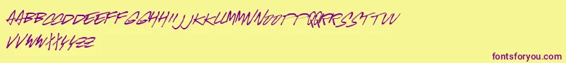 McgurrScript Font – Purple Fonts on Yellow Background